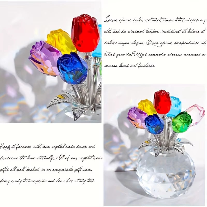 Crystal Rose Bouquet - Anniversary & Mother'S Day Keepsake Gift
