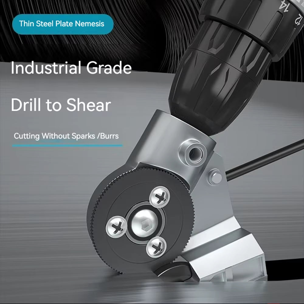 Drill Attachment Metal Sheet Nibbler - Plate Cutter Shear Tool for Power Drills