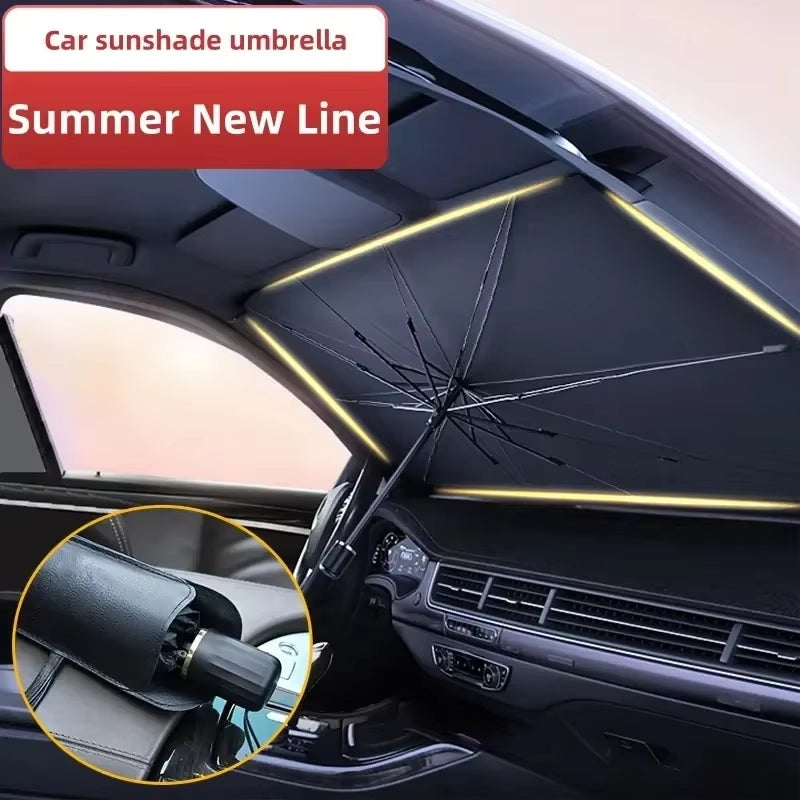 Car Windshield Sun Shade Umbrella – Foldable Interior Parasol – image 4