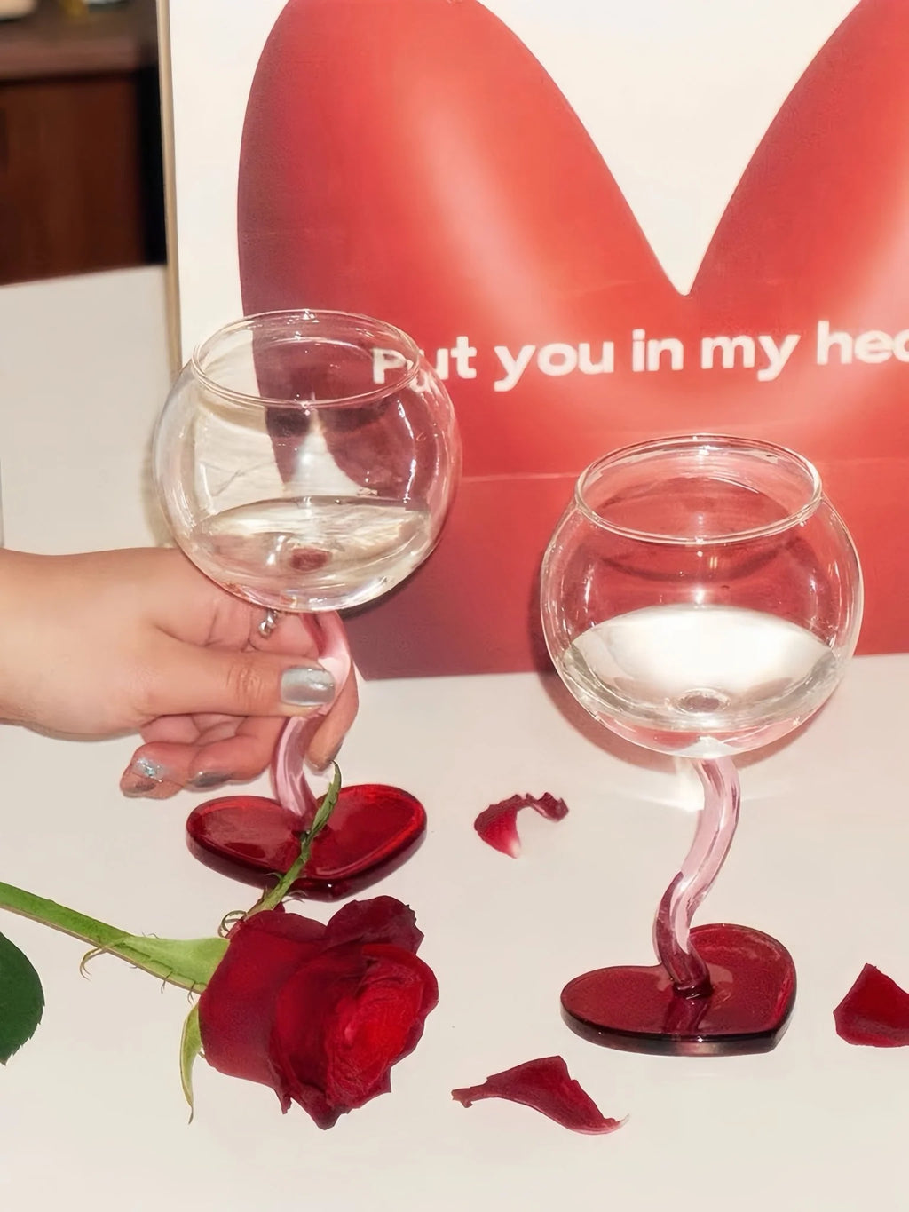 Retro Wavy Goblet Wine Glasses Gift Box, Set of 4