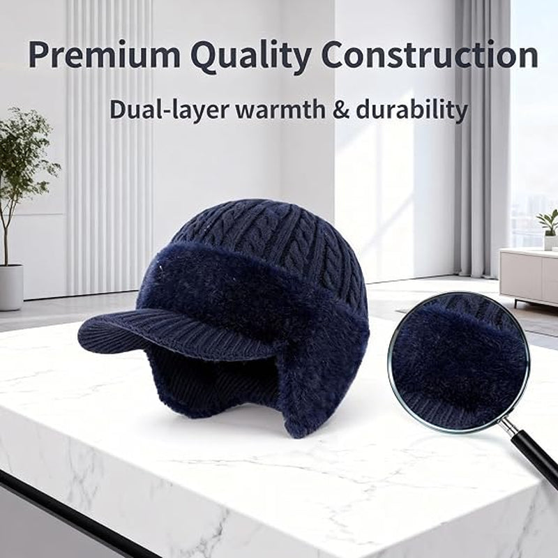 Trapper Hat, Warm Knitted Winter Hat with Ear Flaps, Unisex – image 2