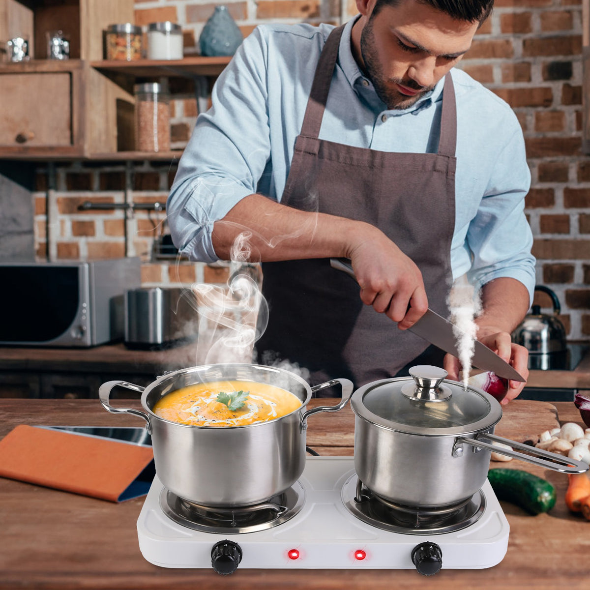 Electric Double Burner Hot Plate, 2000W Portable Countertop Stove – image 15