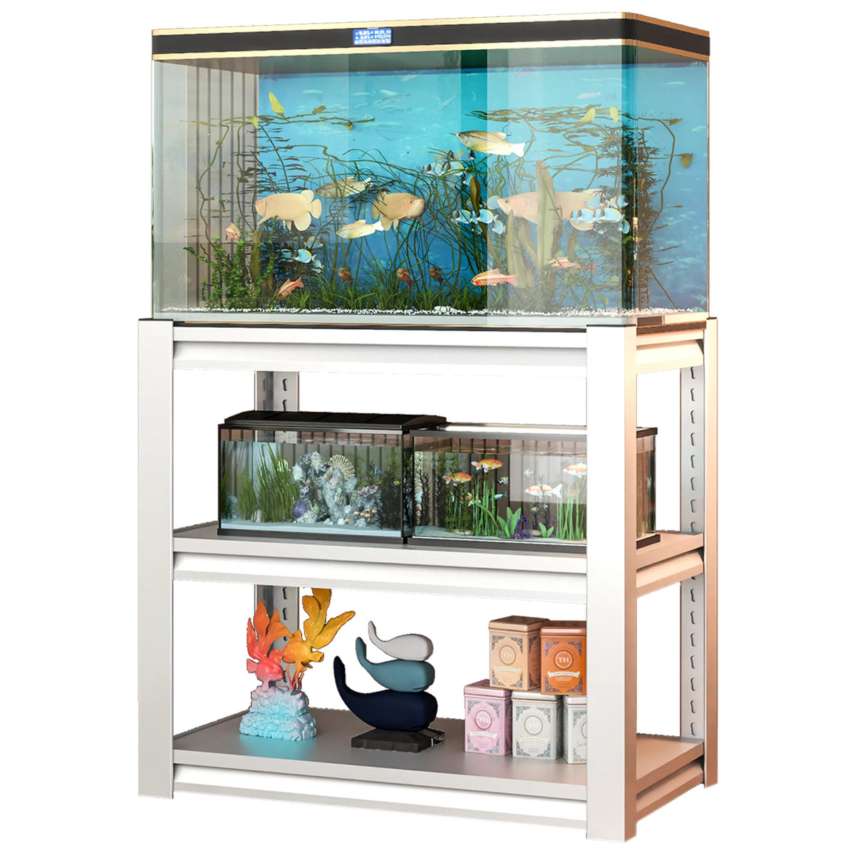 40-50 Gallon Heavy Duty Aquarium Stand, Adjustable 3-Tier Steel Rack – image 5