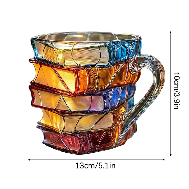 Stacked Books Coffee Mug 11oz - 3D Painted Book Lover Gift Cup – image 6