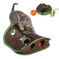 Cat Mouse Hunt Hide & Seek Toy - Foldable 9-Hole Interactive Play Mat