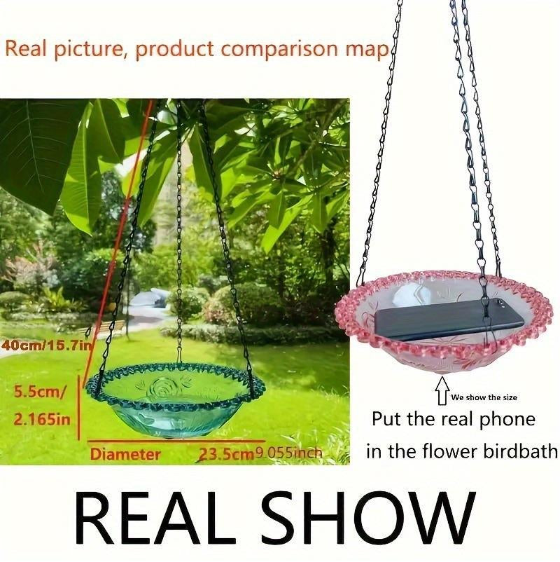 Hanging Bird Bath - Outdoor Bird Water Bowl and Feeder Tray – image 4