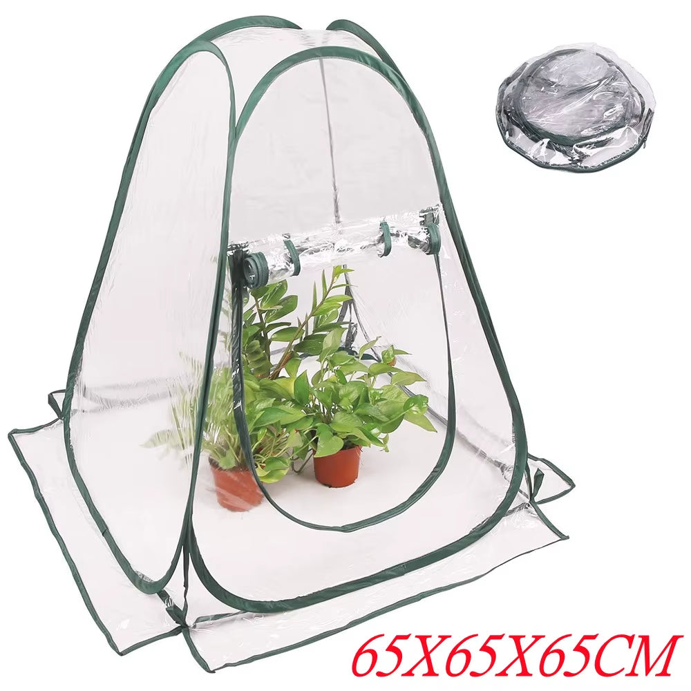 Pop-Up Mini Greenhouse Cover for Potted Plants, PVC & Steel – image 1