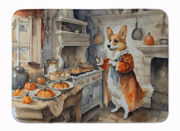 Corgi Fall Pumpkins Memory Foam Kitchen Mat