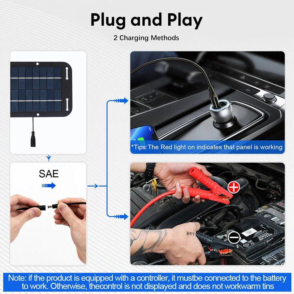 Solar Trickle Charger, 30W 12V Battery Maintainer Kit – image 16