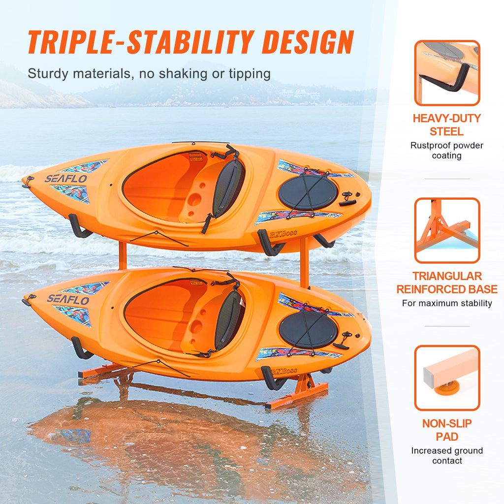 Freestanding Kayak Storage Rack for 4 Kayaks, Adjustable Width, 220 lb – image 3
