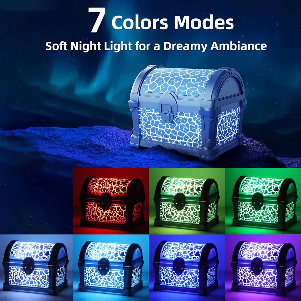 Aurora Galaxy Projector - Treasure Chest Star Night Light with Bluetooth Speaker & Timer