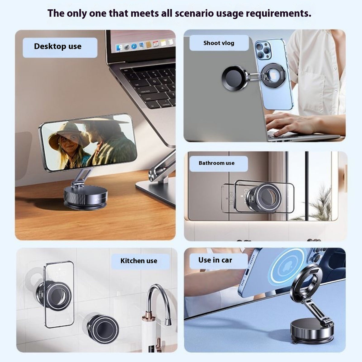 Magnetic Car Phone Holder with Folding Ring Bracket – image 5