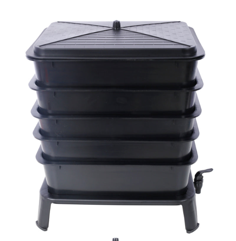 5-Tray Worm Composting Bin Kit with Spigot, 13 Gallon – image 1