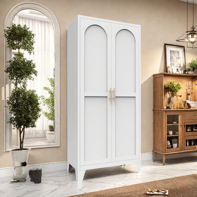 61 in Metal Storage Cabinet with Doors and Adjustable Shelves, White – image 12