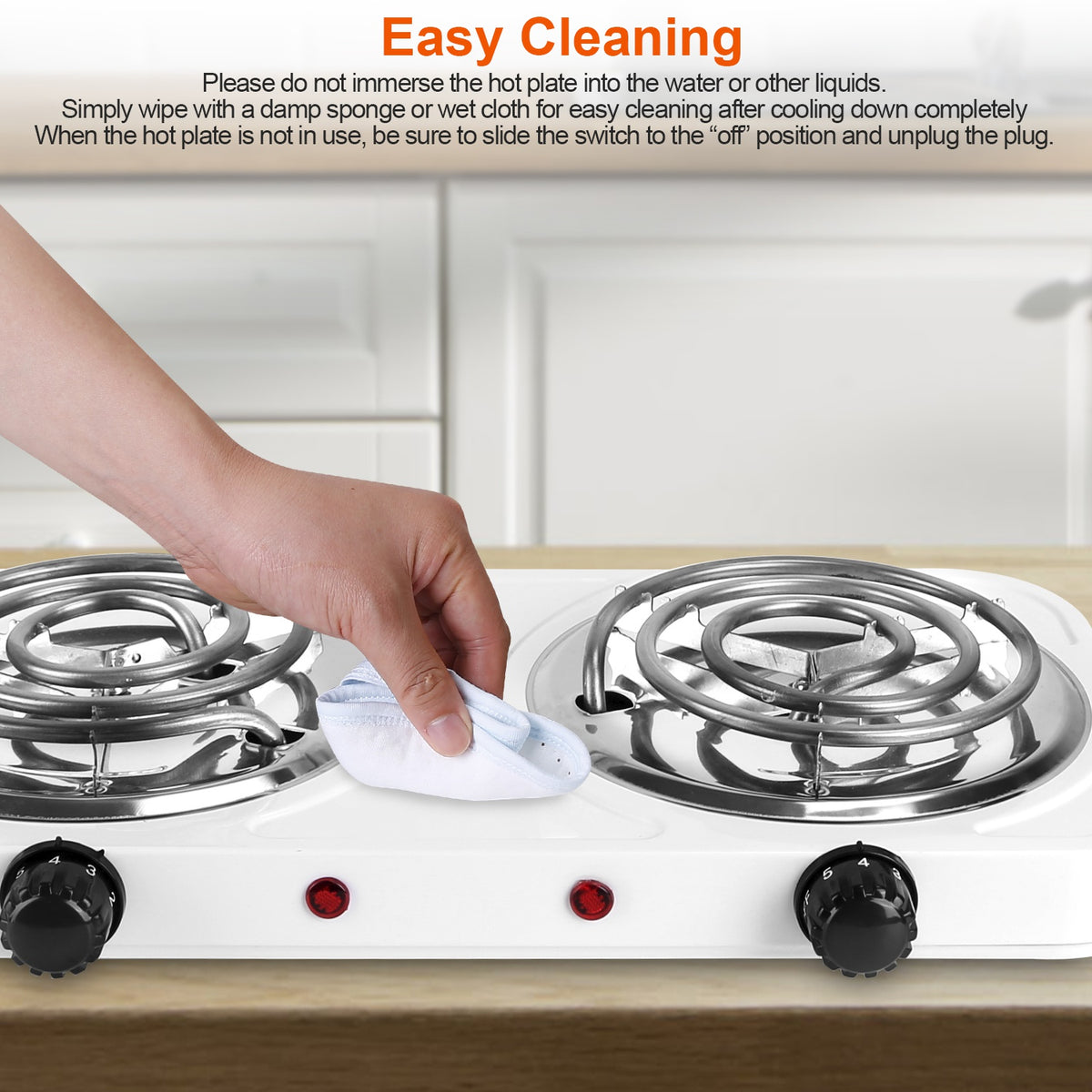 Electric Double Burner Hot Plate, 2000W Portable Countertop Stove – image 13