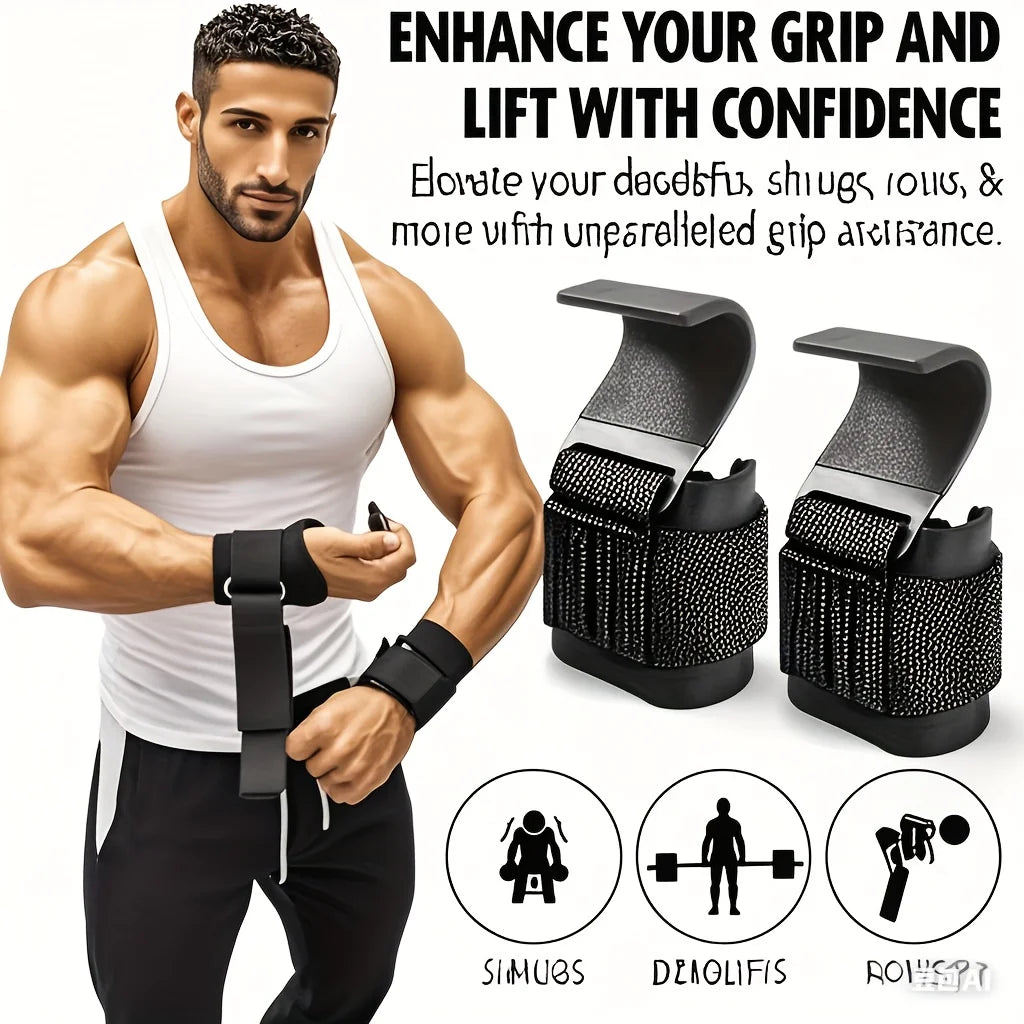 Weight Lifting Hook Grips with Wrist Wraps for Pull-Ups – image 5