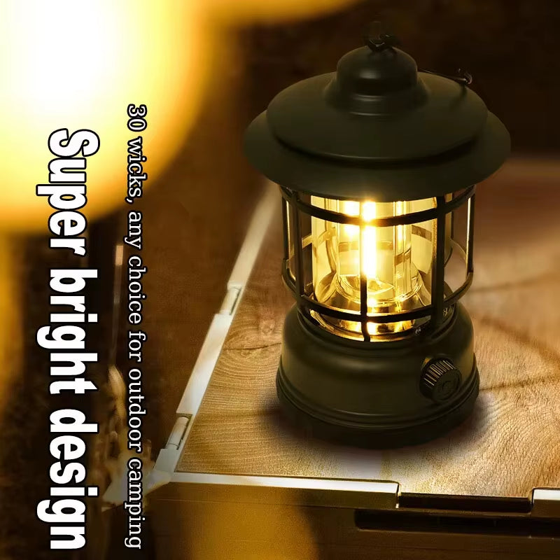 Camping Lantern - Vintage Rechargeable LED Tent Light, 300 Lumens – image 4