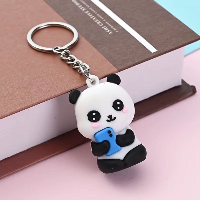 Cute Cartoon Panda Couple Keychain – image 9