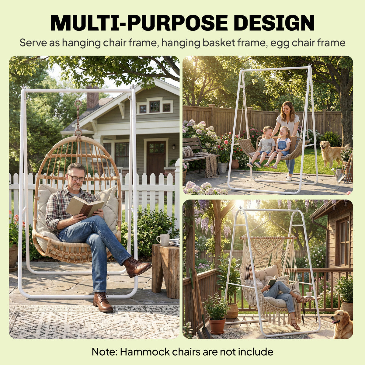 Hammock Chair Stand, Steel A-Frame for Hanging Egg Chair, 330 lb – image 5