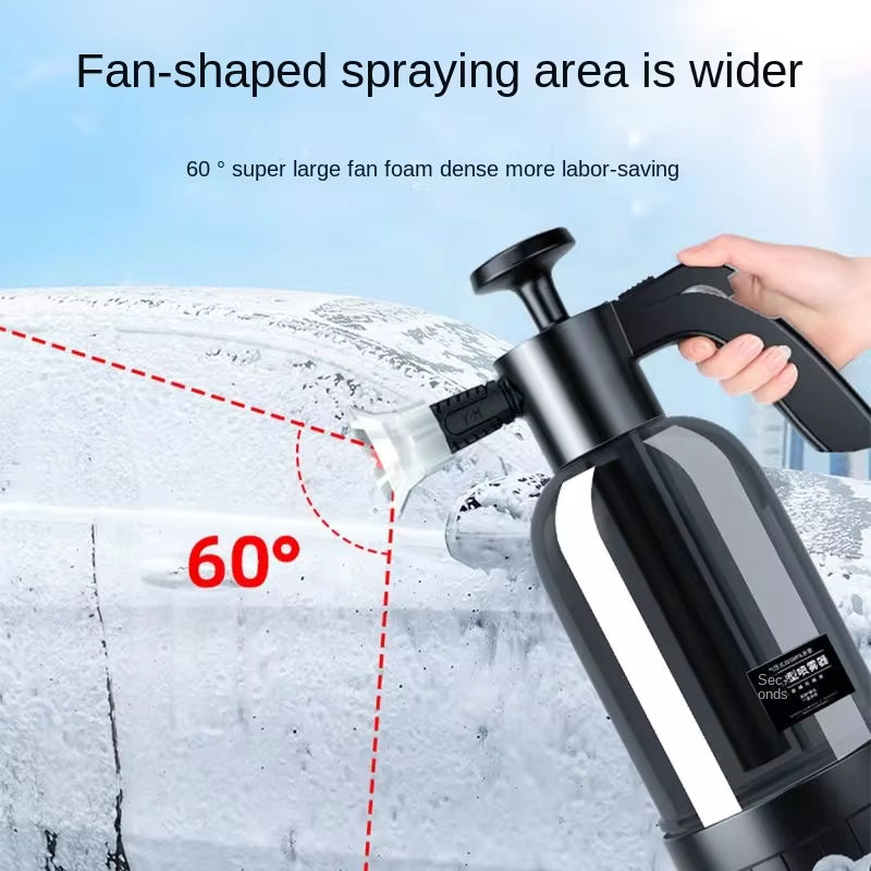 Hand Pump Foam Sprayer 2L, Car Wash Snow Foam Bottle with 3 Nozzles – image 3