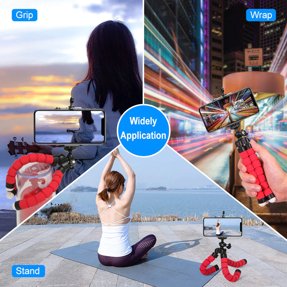 Phone Tripod, Flexible Mini Octopus Stand with Phone Clip – image 6