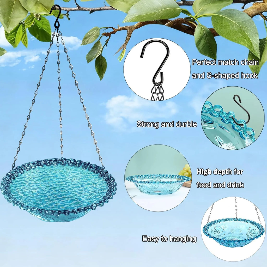 Hanging Bird Bath - Outdoor Bird Water Bowl and Feeder Tray – image 3