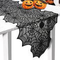 Halloween Table Runner – Black Lace Spider Web, 18 x 72 in