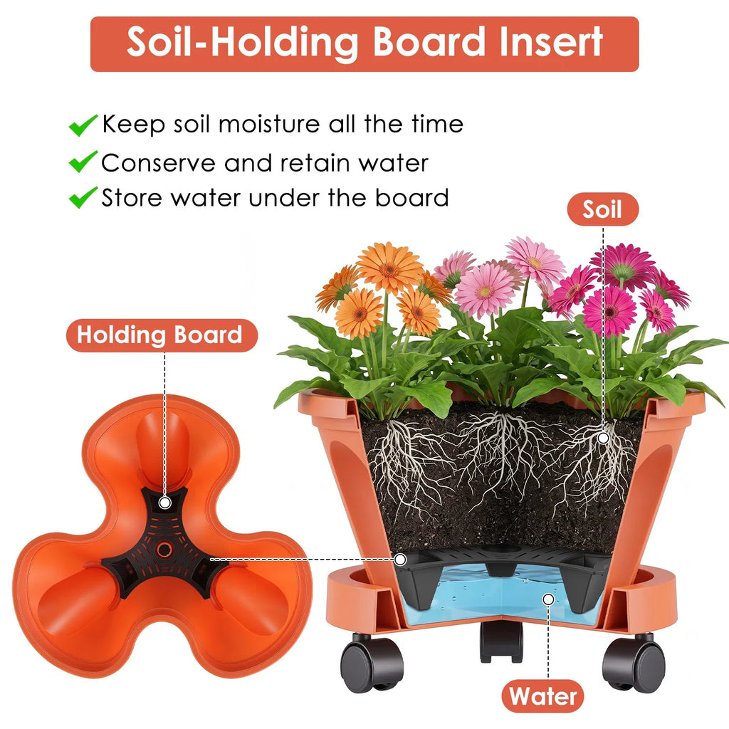 7-Tier Stackable Vertical Planter Tower with Wheels and Tools – image 10
