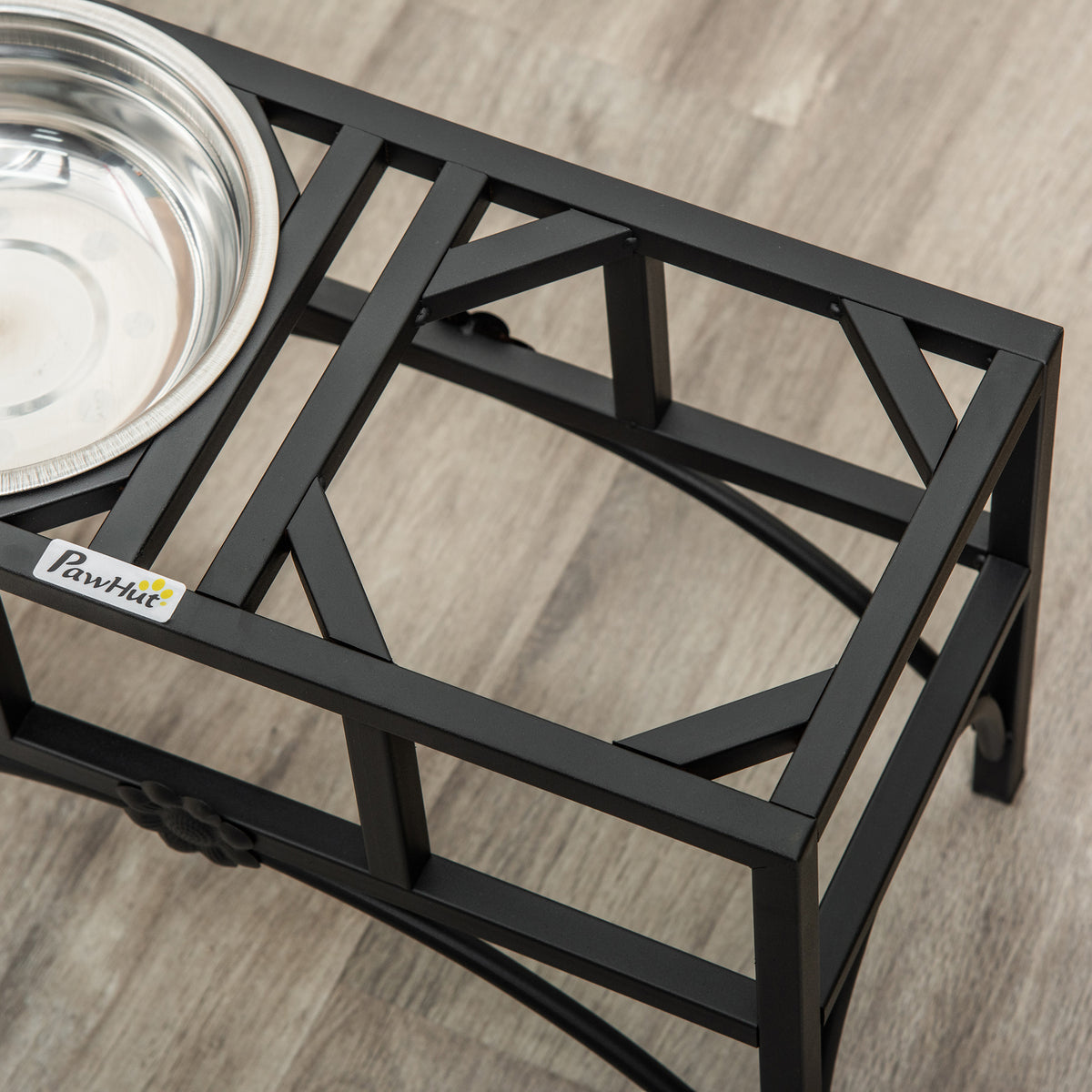 17" Double Stainless Steel Elevated Dog Bowl Feeding Station – image 8