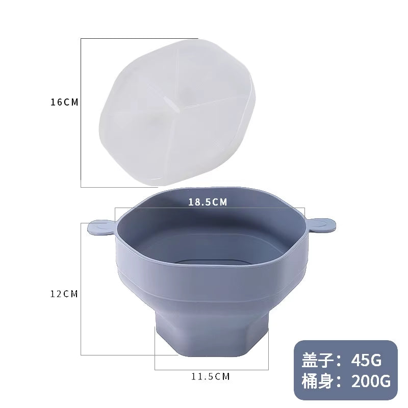 Collapsible Silicone Microwave Popcorn Popper Bowl with Lid – image 8