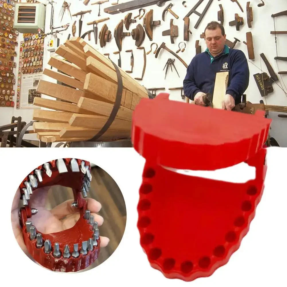 Funny Denture Bit Holder - Teeth Shaped 1/4 Inch Hex Screwdriver Bit Holder Gag Gift