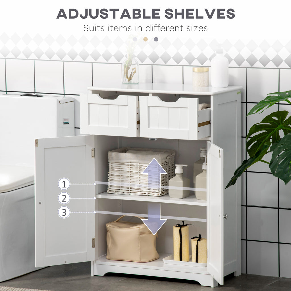 Bathroom Floor Storage Cabinet with 2 Drawers and Adjustable Shelf – image 5