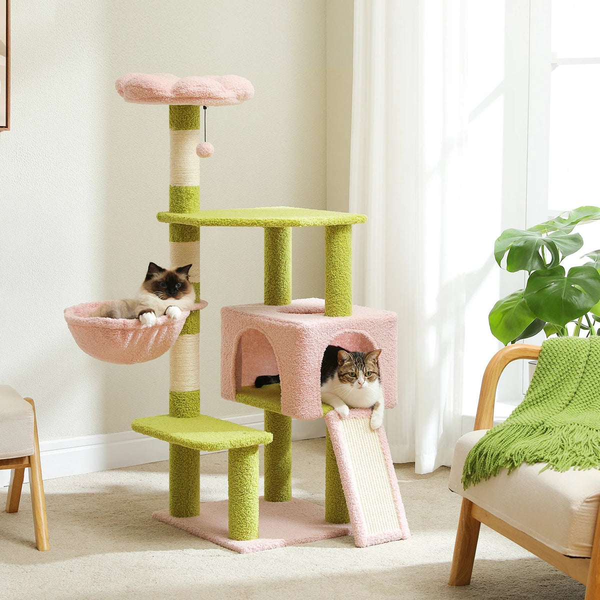 Flower Cat Tree – Multi-Level Cat Tower with Sisal Posts
