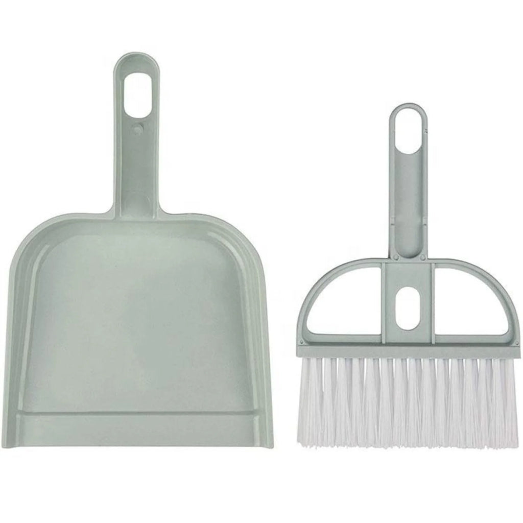 Mini Dustpan and Brush Set - Snap-Together Desktop Hand Broom