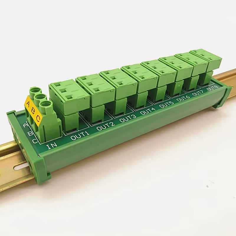 DIN Rail Distribution Terminal Block, Pluggable 3-Row Module – image 4