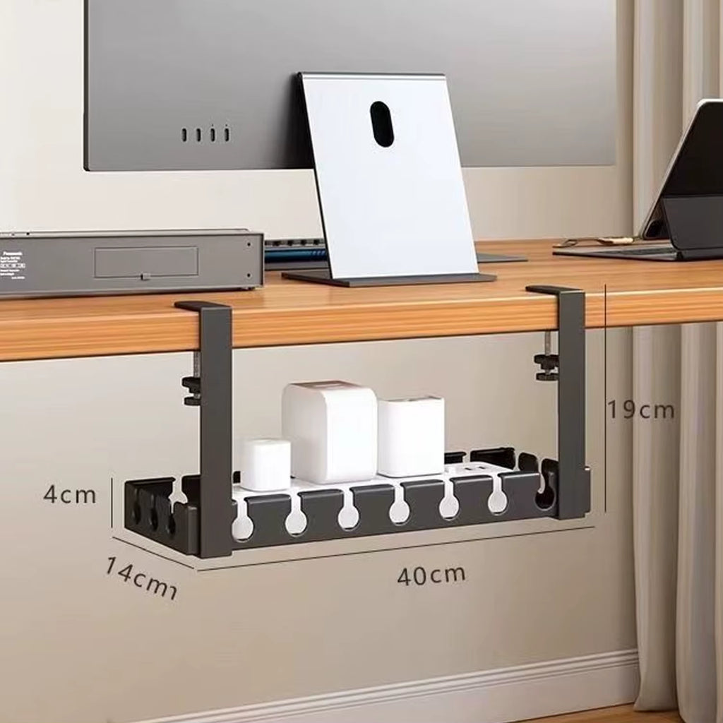 Clamp-On Under Desk Cable Tray, Standard or Extendable