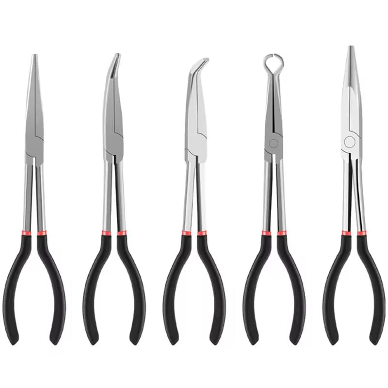 Long Nose Pliers 11 Inch – Curved or Straight Tip Pliers – image 6