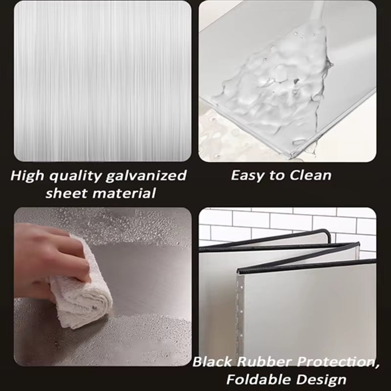 Splatter Guard, Foldable Stainless Steel Stove Oil Splash Screen – image 5