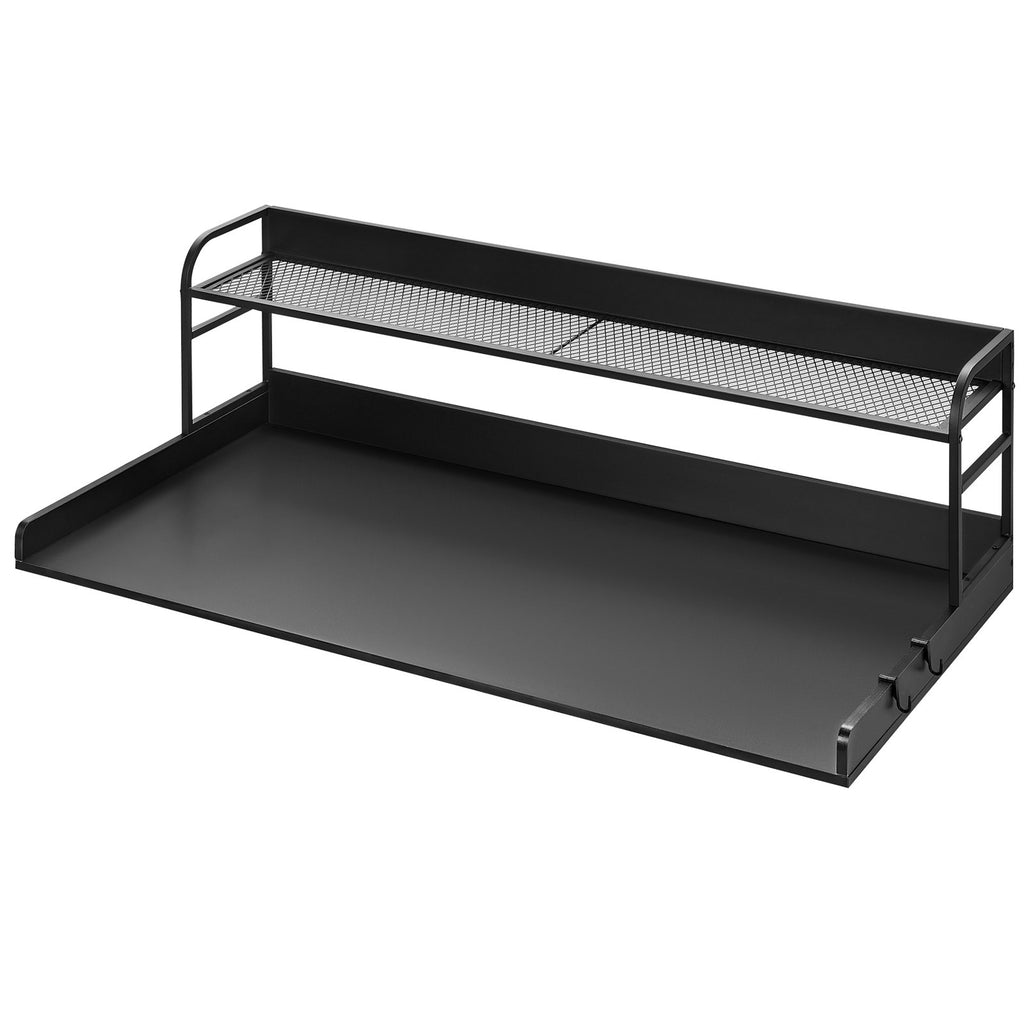 Washer Dryer Countertop 54 x 27 in with 2-Tier Shelf, Black – image 1