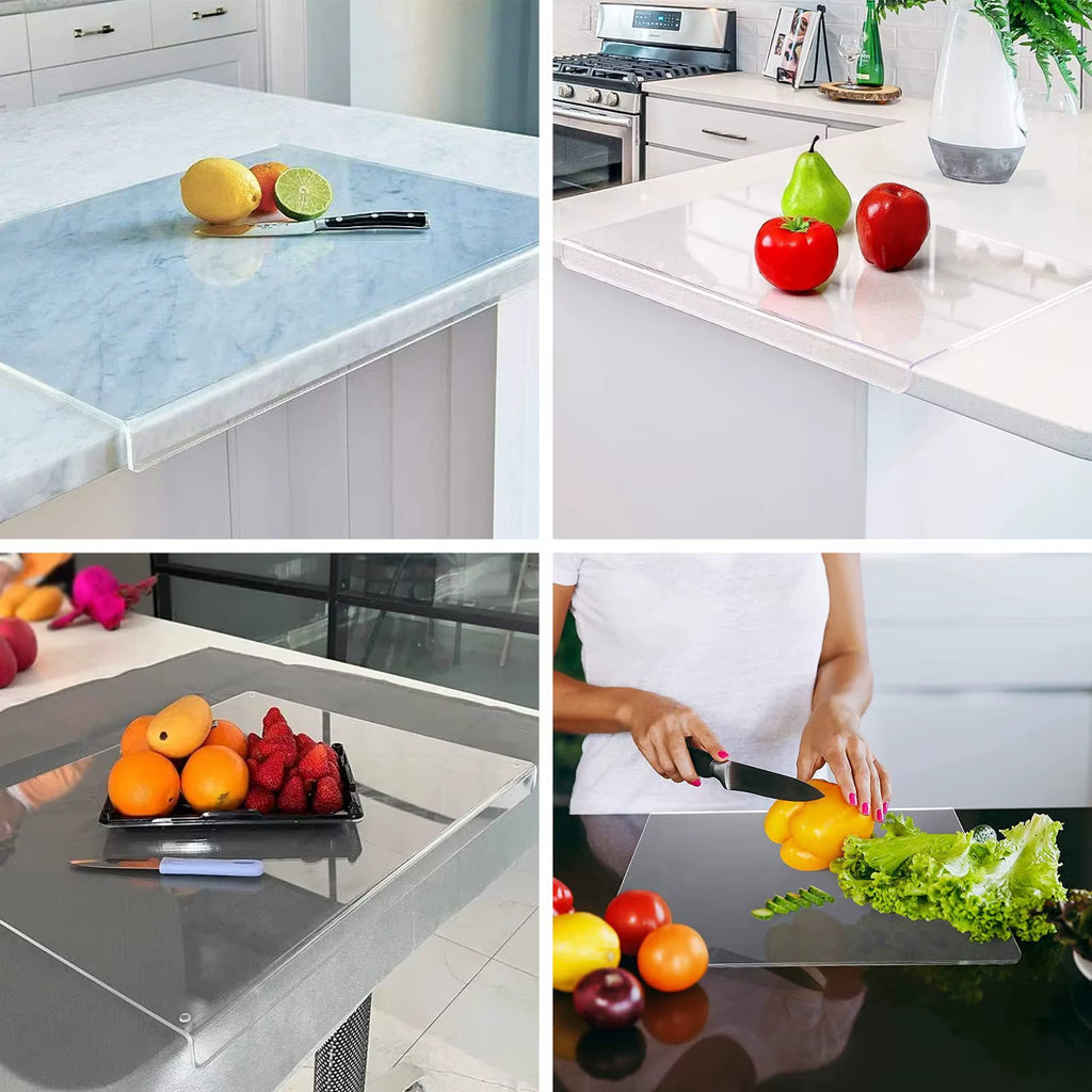 Clear Acrylic Cutting Board with Lip – Countertop Protector – image 5