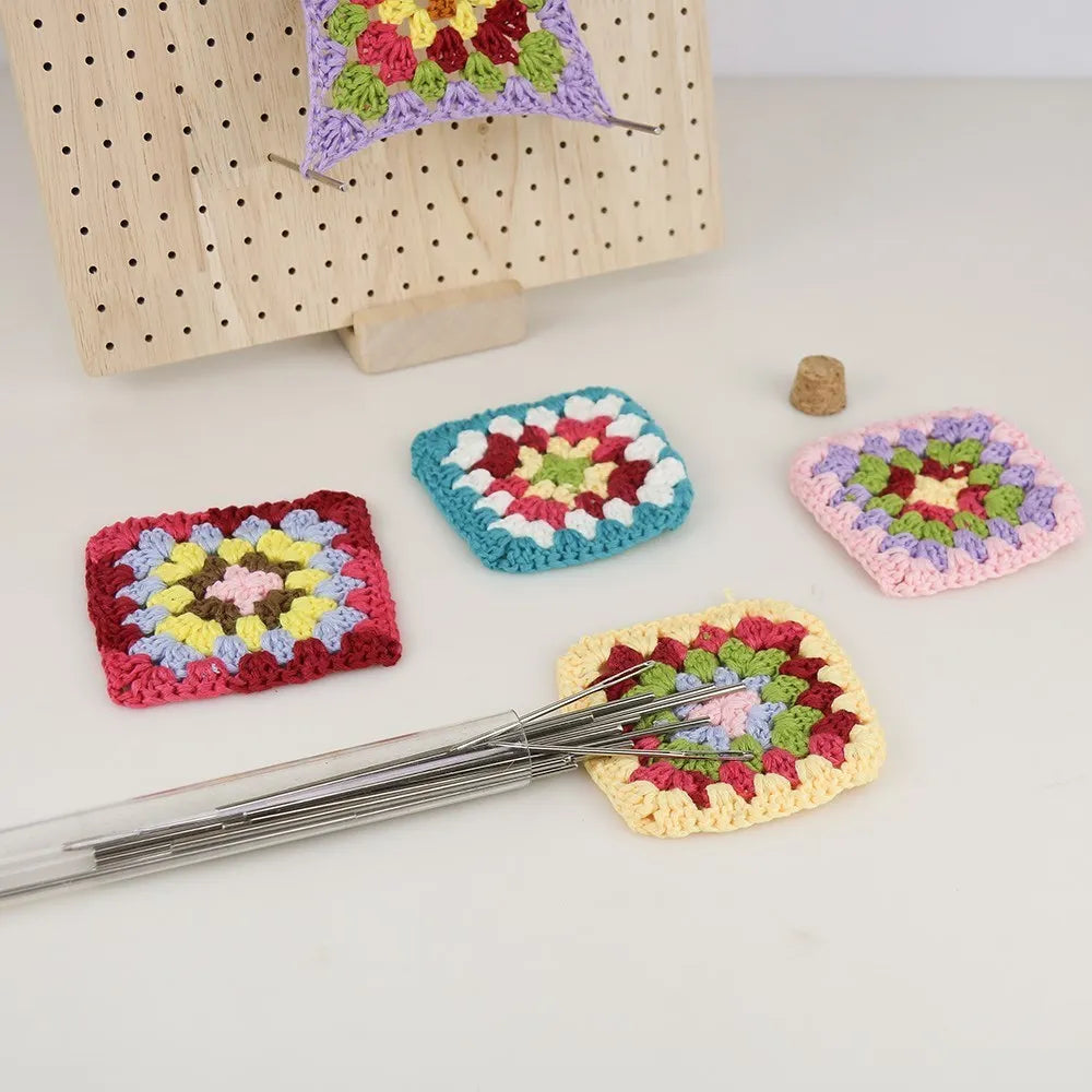 Crochet Blocking Board with 20 Pins, Wooden Granny Square Mat – image 6