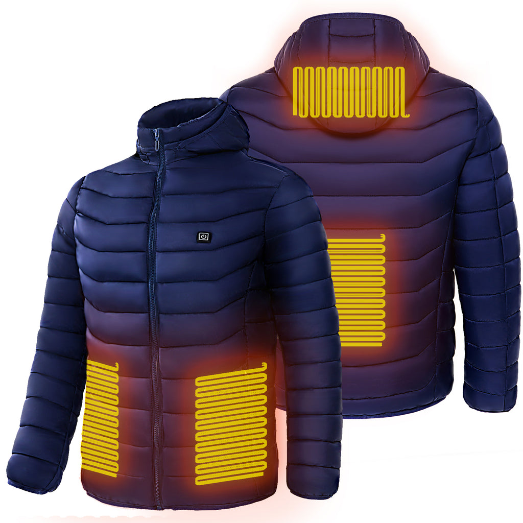Heated Work Jacket for Men, Hooded Insulated Puffer Coat, USB Powered – image 4