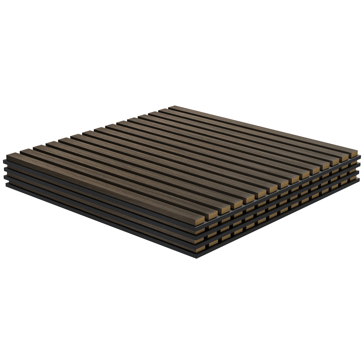 Walnut Wood Slat Acoustic Wall Panels 24 x 24 in, 4 Pack