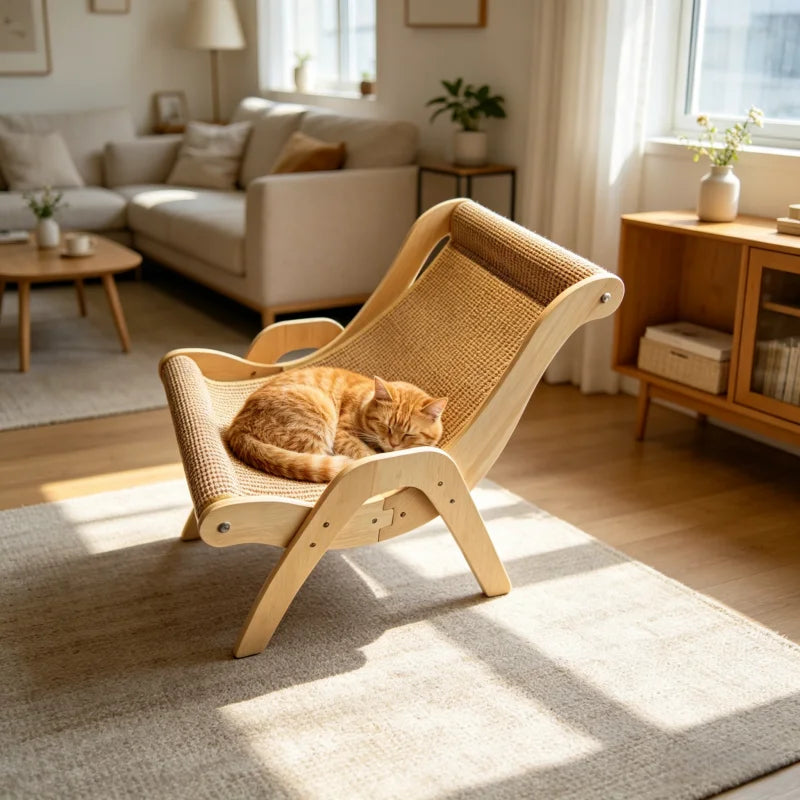 Sisal Cat Scratcher - L-Shaped Wood Scratching Board – image 4