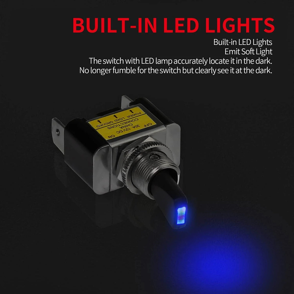 LED Rocker Switch, 12V 30A Toggle On/Off, 3-Pack, Blue – image 18