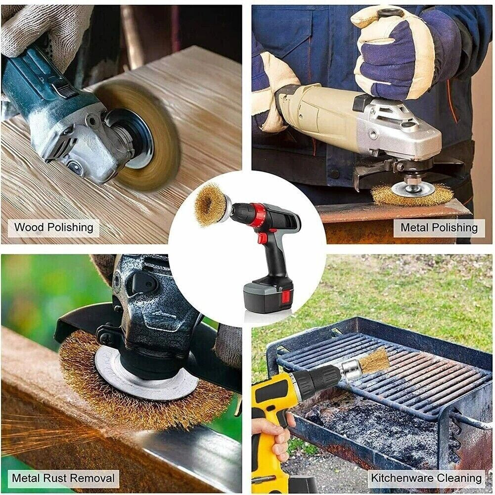 Wire Brush Wheel Set – 2 Pack of 3 Drill Cup Brushes – image 18