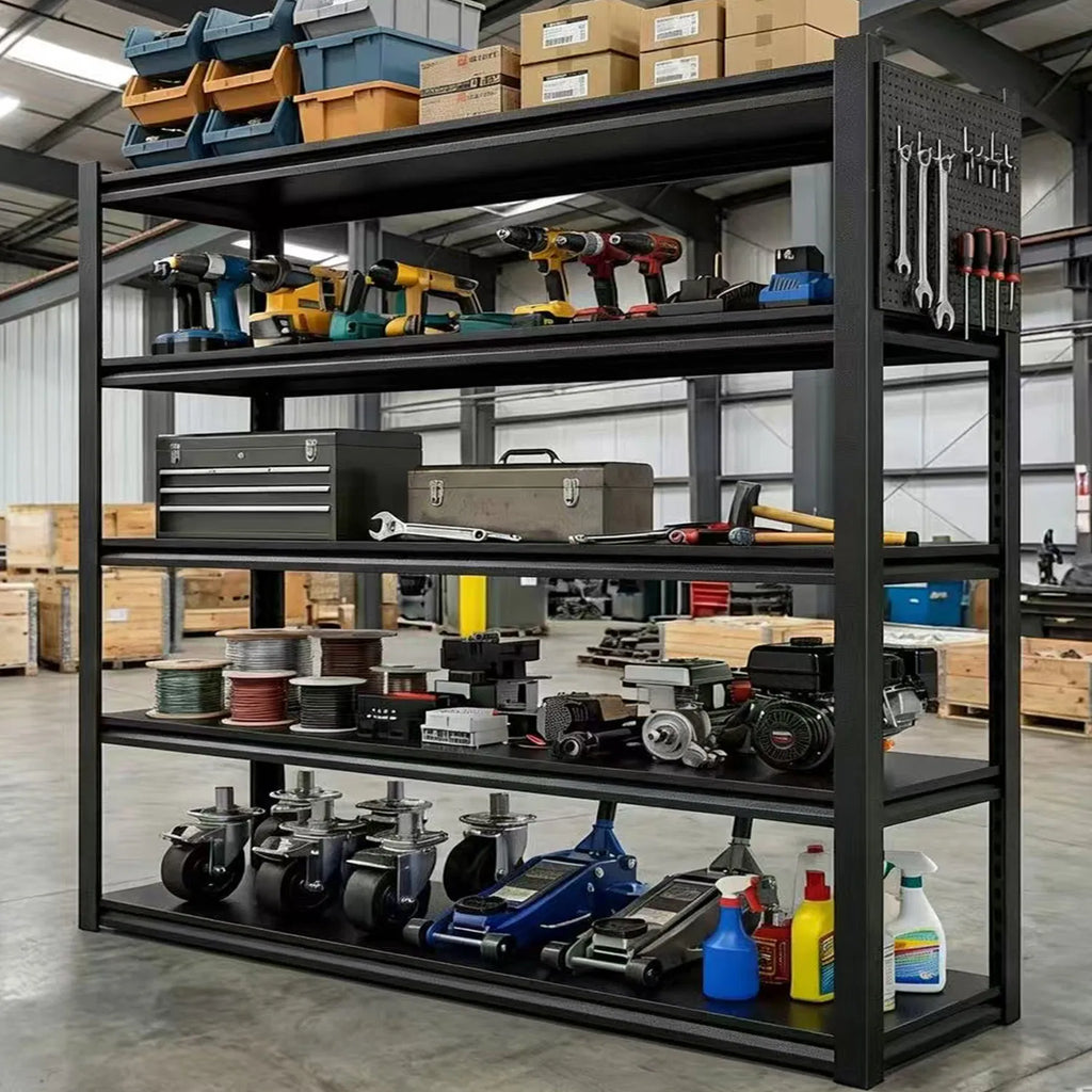 5-Tier Heavy Duty Garage Shelving Unit 72 x 48 x 24 in, 3000 lb with Pegboard – image 2