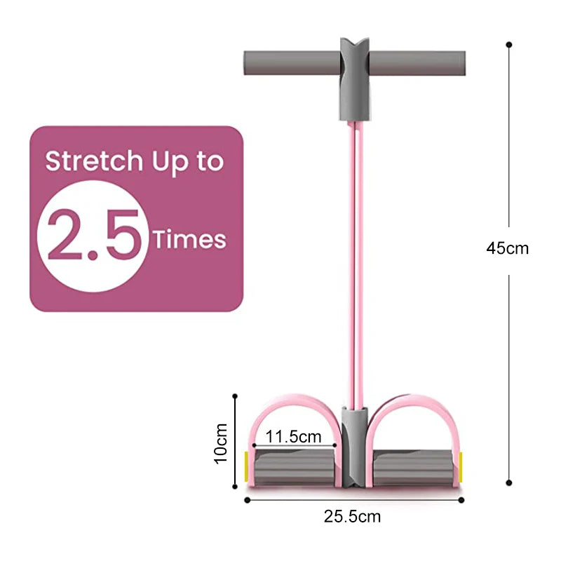 Pedal Resistance Band - 4-Tube Sit-Up Puller with Foam Handles – image 3
