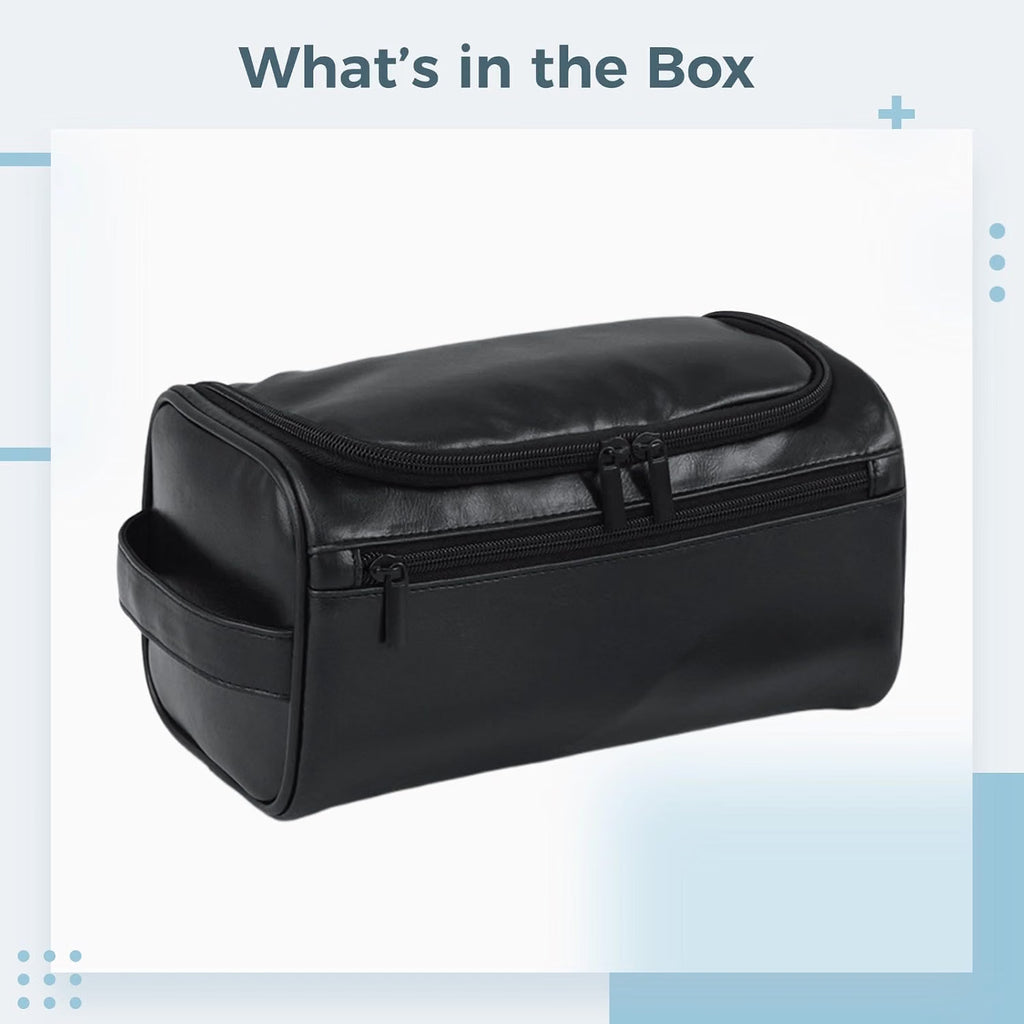 Dopp Kit – Men's PU Leather Toiletry Bag, Water-Resistant – image 3