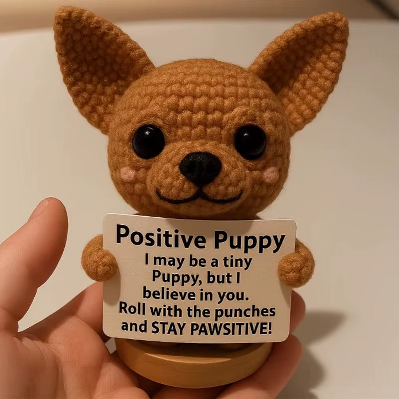 Handmade Crochet Positive Puppy Gift – image 11